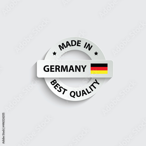 made in Germany vector stamp. bagge with Germany  flag
