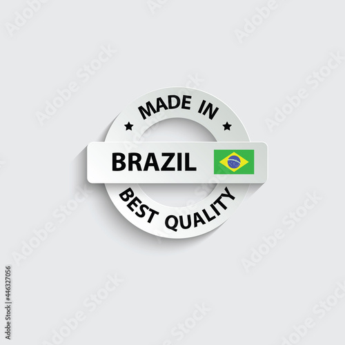 made in brazil vector stamp. badge with brazil flag