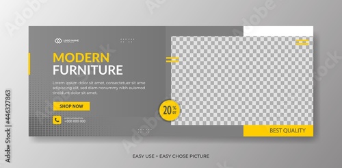 Modern furniture web banner template