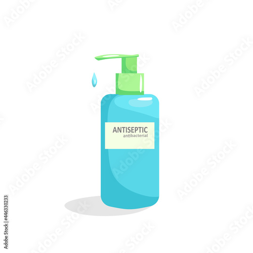 Antiseptic agents that kill bacteria. Vector illustration in cartoon style.