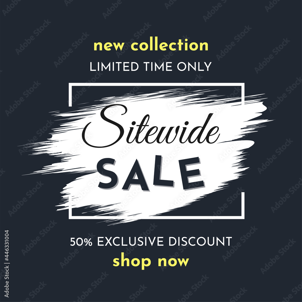 Fototapeta premium Sitewide Sale Poster on a Dark Background. Autumn Special Offer. Limited Time Only