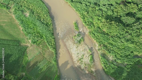 view of the river in summer - Drone