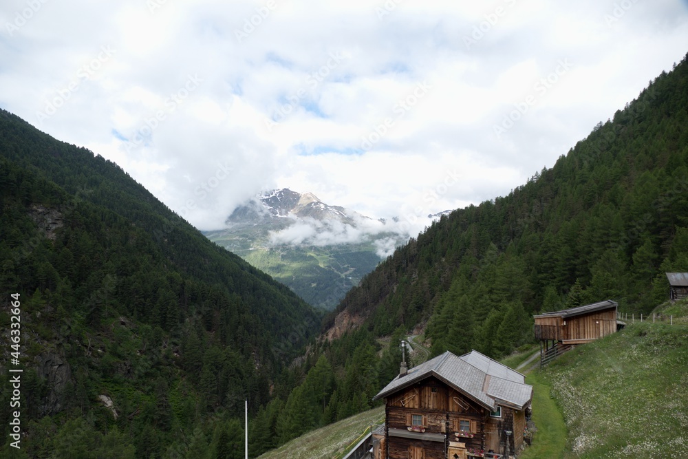 beautiful summer scenery in otztal alps in austria