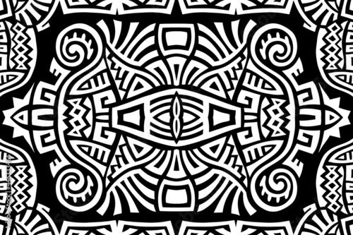 Abstract Ethnic Vector Seamless Pattern. Trendy boho tile. African textile design. Scandinavian ornament. Perfect for wallpaper, cloth, wrapping paper and other endless fill.