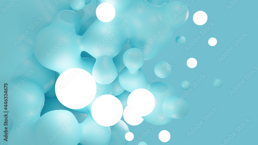 Abstract background formed by floating sticky spheres. 3D illustration Abstract background formed by floating sticky spheres. 3D illustration