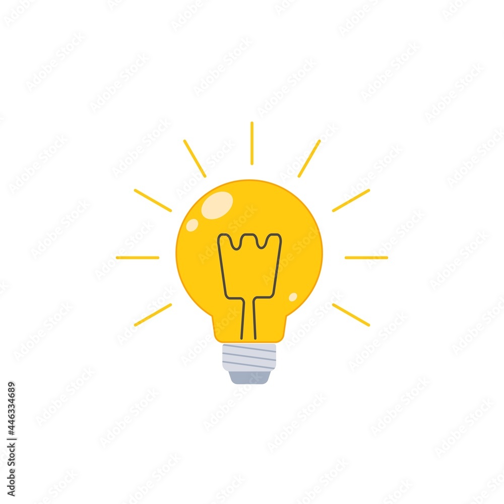 Lamp sketch. Yellow light bulb vector illustration. Light bulb doodle, symbol of idea. Ideas symbol creative thinking Lamp sketch. Yellow light bulb vector illustration. Light bulb doodle, symbol of idea. Ideas symbol creative thinking
