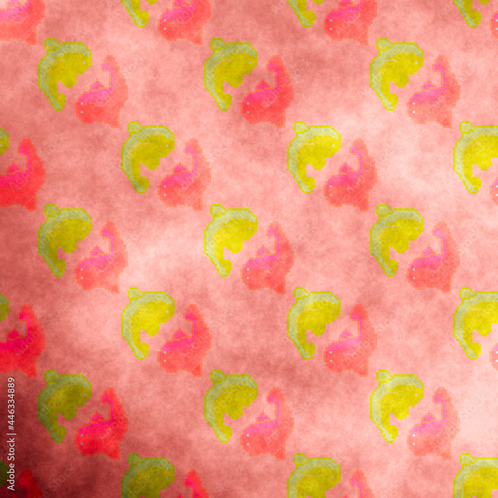 Fish pixel art pattern. Gold and red fish pixel art. Goldfish, pixel ...