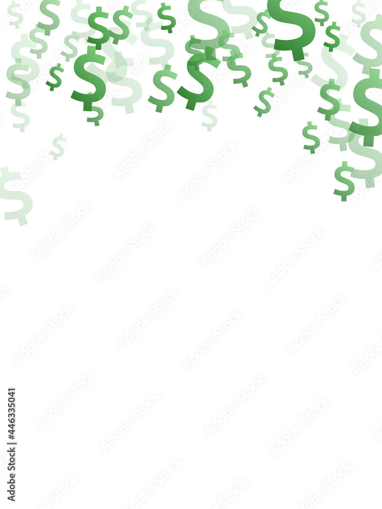 Green dollar signs flying currency vector