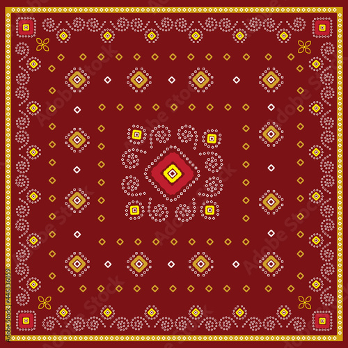 Decorative Bandhani design in a square