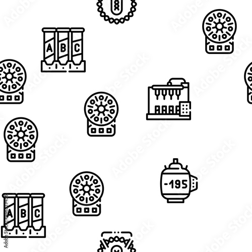 Vaccine Production Vector Seamless Pattern Thin Line Illustration