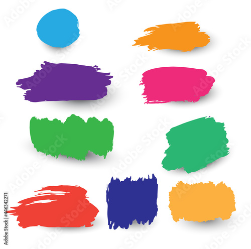 Set of colorful stickers and labels with shadow. Vector illustration.
