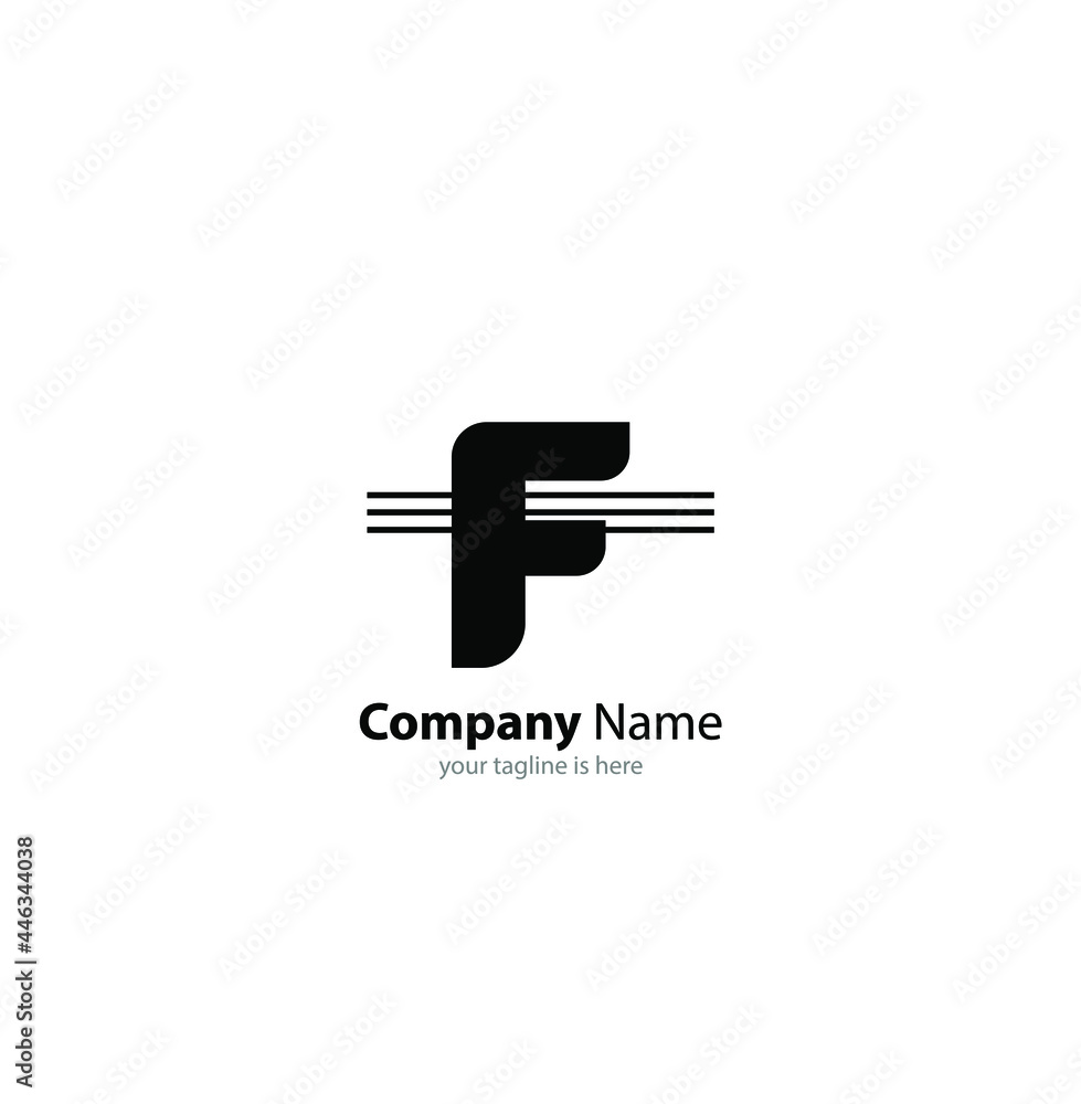 letter f logo concept with white bakground, minimalist concept