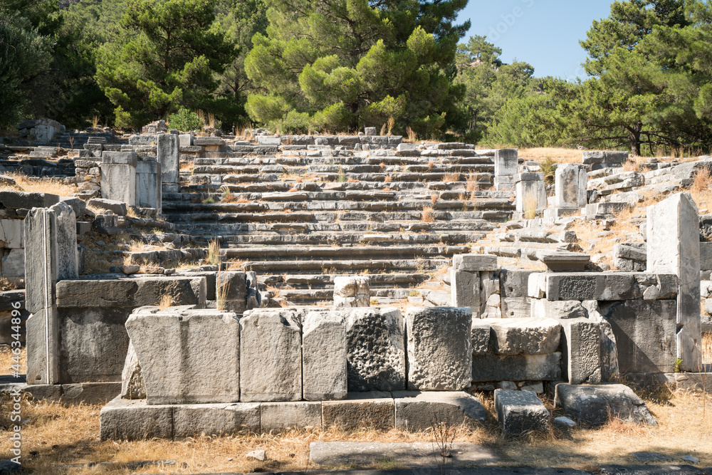 Priene ancient city ruins is an Ionian city established in Aydın Söke, approximately 100 km from the ancient city of Ephesus. Turkey