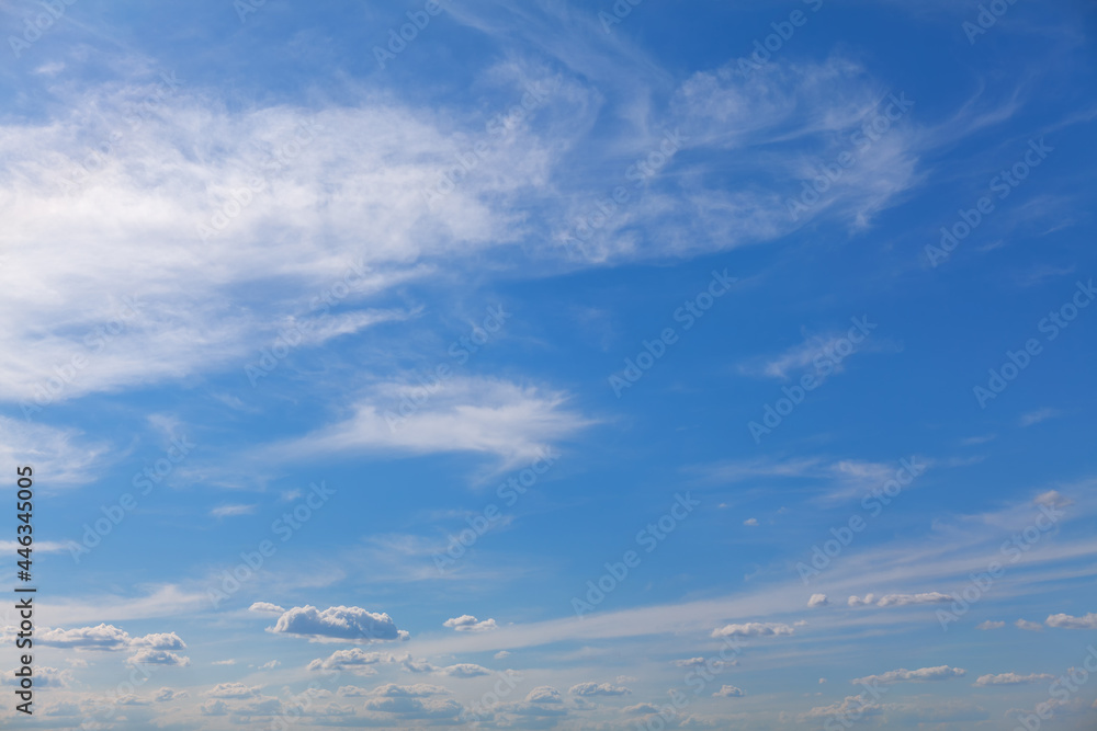 Summer blue sky with clouds in the morning Summer blue sky with clouds in the morning