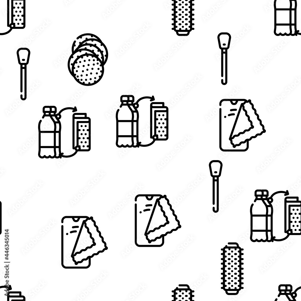 Microfiber For Clean Vector Seamless Pattern Thin Line Illustration Microfiber For Clean Vector Seamless Pattern Thin Line Illustration
