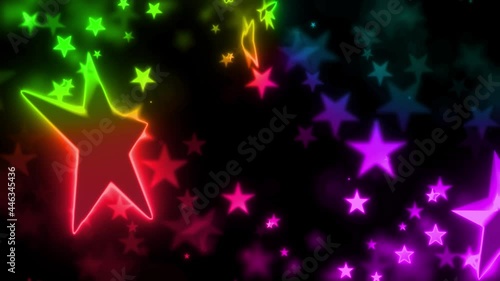 虹色のカラフルな大きな星のCG　3D　ループ photo