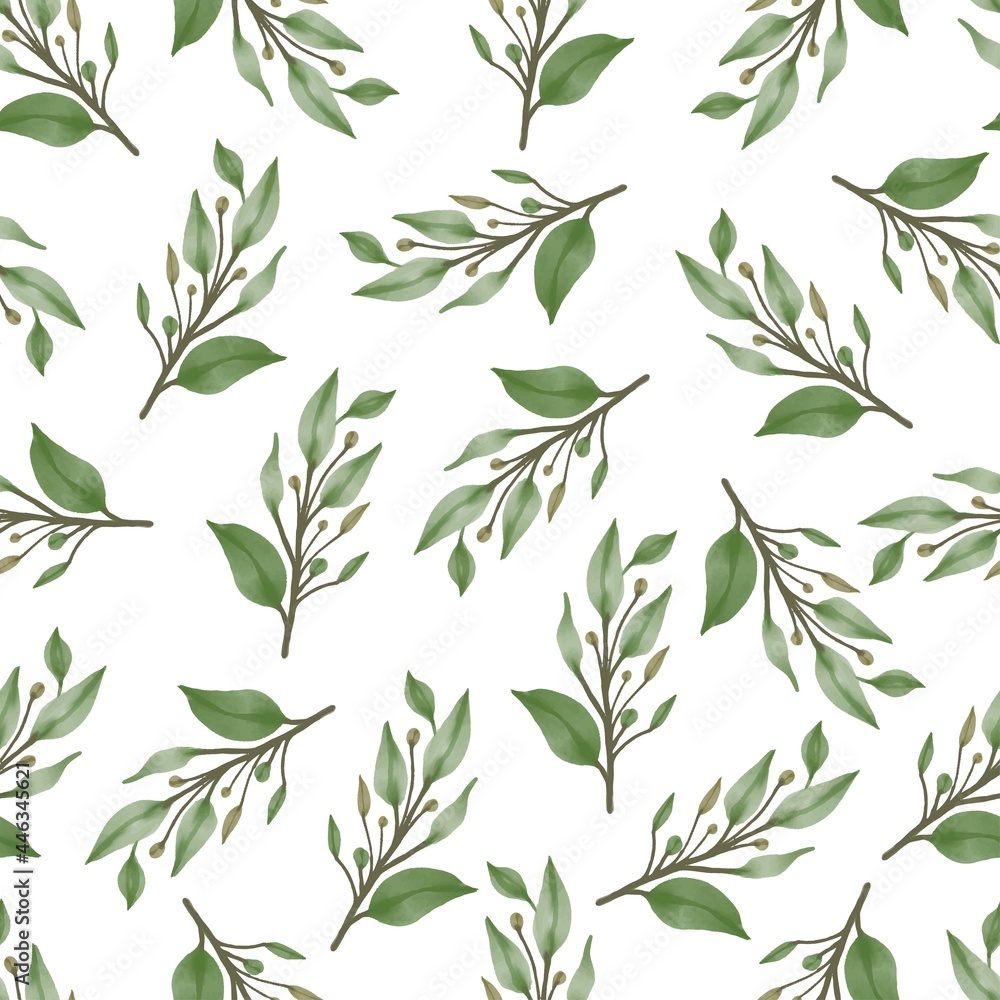 seamless pattern of green leaf and buds for fabric and background design seamless pattern of green leaf and buds for fabric and background design