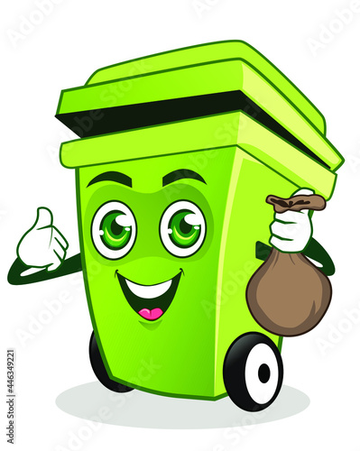 garbage mascot cartoon in vector