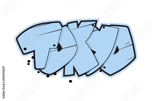 Tokyo graffiti style hand drawn lettering. Decorative vector text .