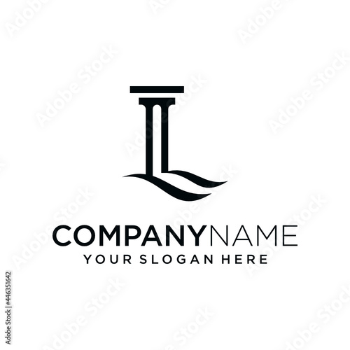 Premium logo design vector. Initial letters L L for law firms and others.