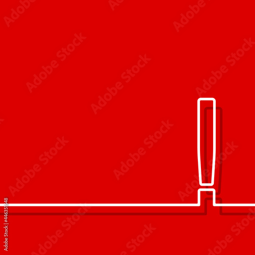 red background with exclamation mark