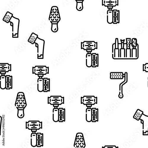 Callus Remover Tool Vector Seamless Pattern Thin Line Illustration