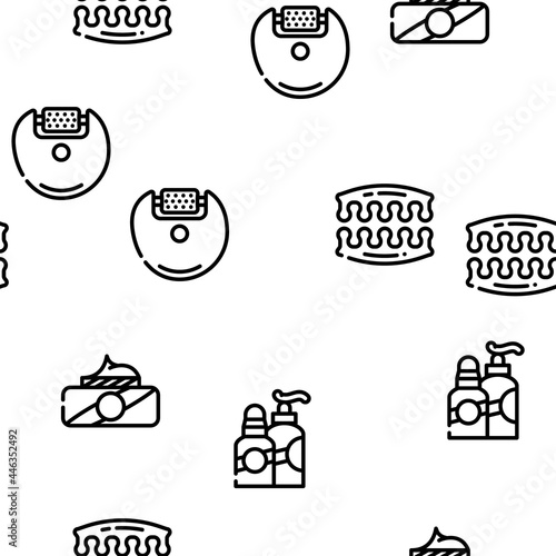 Callus Remover Tool Vector Seamless Pattern Thin Line Illustration