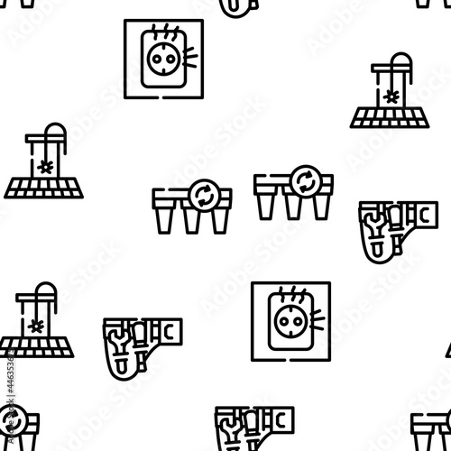Home Repair Service Vector Seamless Pattern Thin Line Illustration