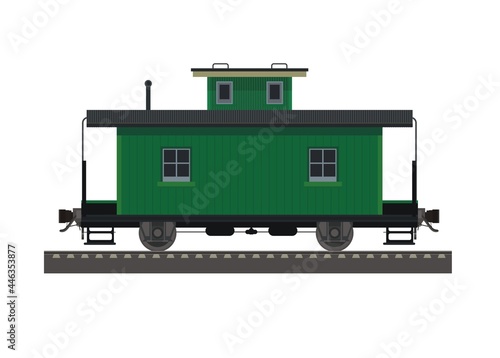 Caboose wagon simple flat illustration