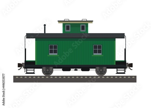 Caboose wagon simple flat  illustration