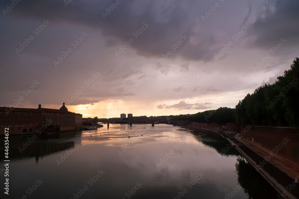 Stormy sunset sky in Toulouse