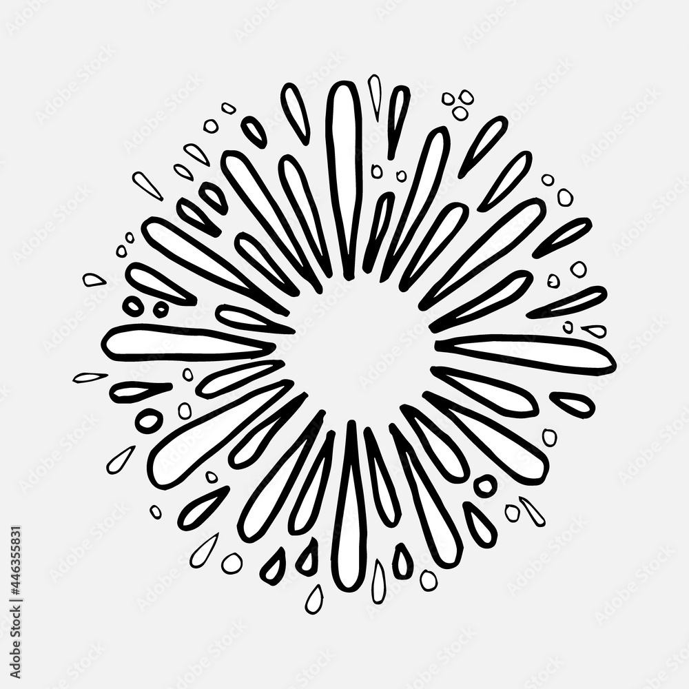 Obraz premium starburst hand drawn, vector illustration.