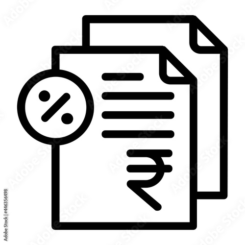 Indian Rupee Tax Document Icon