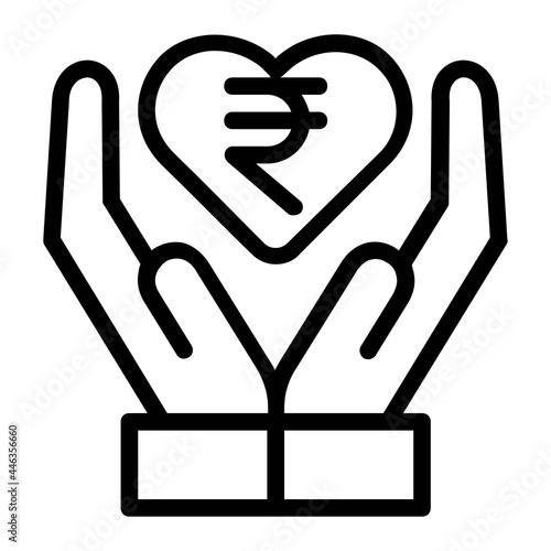 Donate Indian Rupee Money Icon