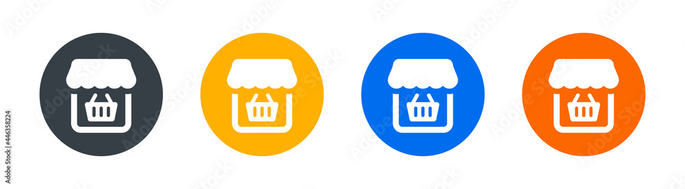 Shop with basket icon vector illustration. Shop with basket icon vector illustration.