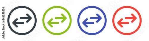 Replace, reverse, arrow exchange, swap icon on button sign.