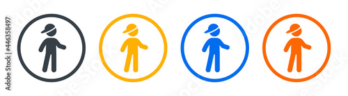 Young boy with cap icon. Teenager symbol vector illustration.