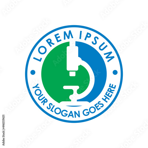 microscope logo , laboratory logo vector