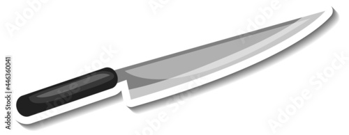 Sticker template with a knife isolated