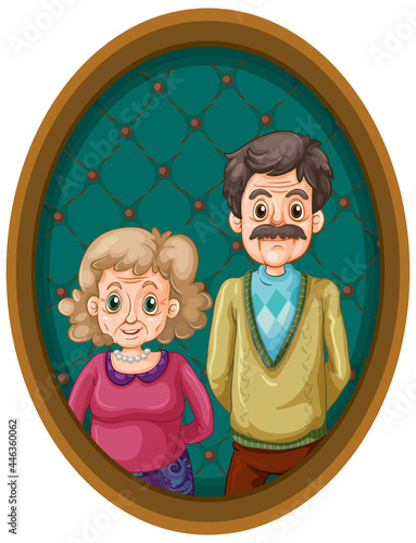 Grandparents picture on wooden frame