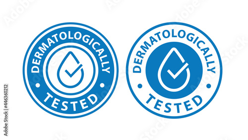 Dermatologically Tested vector badge template photo