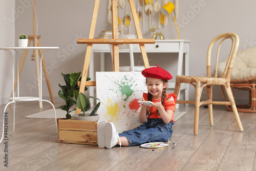 Cute little artist painting...