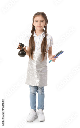 Cute little hairdresser on ...