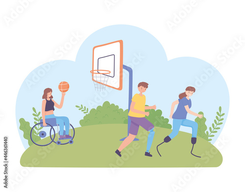 handicapped people playing