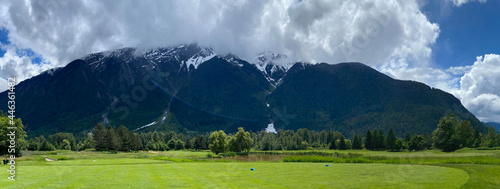 Panorama of Mount Currie in Pemberton, BC photo