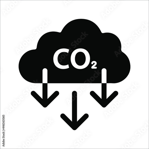 Carbon emissions reduction icon. Carbon emissions Sign. Vector illustration.