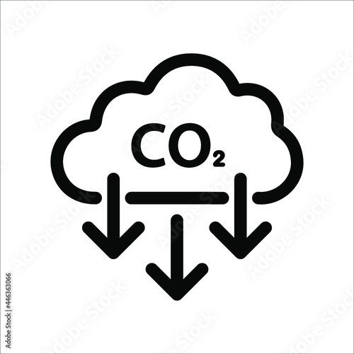 Carbon emissions reduction icon. Carbon emissions Sign. Vector illustration.