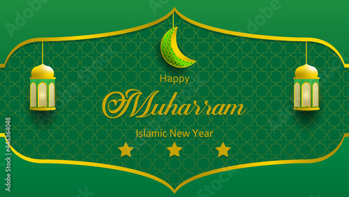 happy muharram background. islamic new year