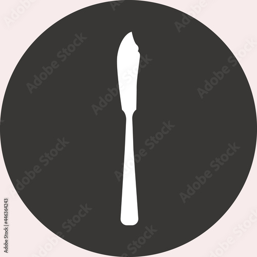 バターナイフのイラスト 食器やシルバーウェア Illustration of butter knife silverware