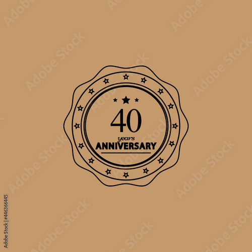 40 Years Anniversary Celebration Vector Template Design Illustration